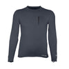 Carhartt MBL110 Men's Force Heavyweight Heathered Knit Base Layer Crewneck Pocket Top, Navy Heather, Large
