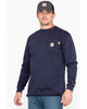 Carhartt 100235 Men's Flame-Resistant Force® Long Sleeve Cotton T-Shirt - Medium Regular - Dark Navy