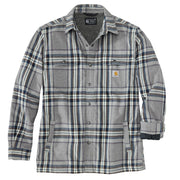 Carhartt 105430 Men's Relaxed Fit Flannel Sherpa-Lined Shirt Jac - X-Large Tall - Asphalt