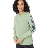 Carhartt 104410 Women's Midweight Graphic Sweatshirt - X-Small Regular - Jade Heather