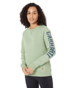 Carhartt 104410 Women's Midweight Graphic Sweatshirt - X-Small Regular - Jade Heather