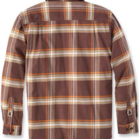 Carhartt 105945 Men's Rugged Flex Relaxed Fit Midweight Flannel Long-S - Small Regular - Chestnut