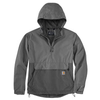 Carhartt 105749 Men's Rain Defender Loose Fit Lightweight Packable Anorak, Steel/Gravel, Small