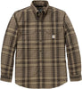 Carhartt 107012 Men's Loose Fit Midweight Chambray Long-Sleeve Plaid Shirt
