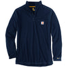 Carhatt 106660 Force Relaxed Fit Long Sleeve Quarter Zip Pocket T-Shirt Navy