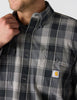 Carhartt 107012 Men's Loose Fit Midweight Chambray Long-Sleeve Plaid Shirt