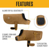 Carhartt Firm Duck Insulated Dog Chore Coat, Durable Weather Resistant Jacket for Cold and Windy Conditions