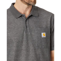 Carhartt106685  Men's Loose Fit Midweight Short-Sleeve Pocket Polo, Carbon Heather