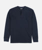 Jetty Seabed Waffle Henley Long Sleeve - Navy Blue  M1214NVY
