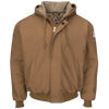 Bulwark Men's Heavyweight FR Insulated Brown Duck Hooded Jacket Style LH6BD