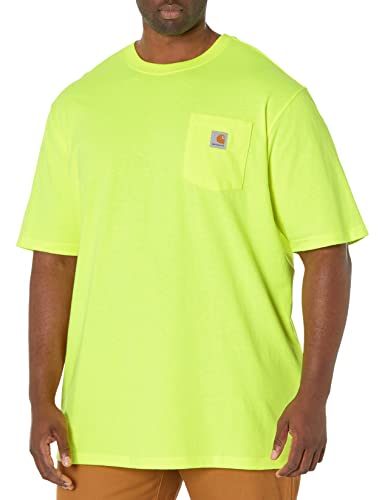 Carhartt K87 mensLoose Fit Heavyweight Short-Sleeve Pocket T-ShirtBrite Lime2X-Large