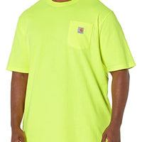 Carhartt K87 mens Loose Fit Heavyweight Short-sleeve Pocket T-shirt K87 Workwear Regular and Big Tall Sizes , Brite Lime, Medium US
