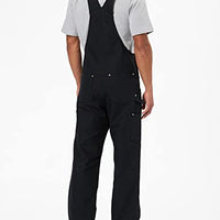 Carhartt 104393 Men's Loose Fit Firm Duck Insulated Bib Overall, Black, Medium/Short