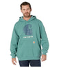 Carhartt 105431 Men's Rain Defender Loose Fit Midweight C Logo Graphic Sweatshirt, Slate Green Heather, Medium