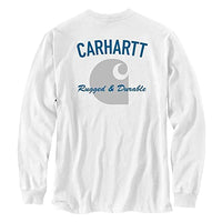 Carhartt 105428 Men's 105428 Relaxed Fit Heavyweight Long-Sleeve Pocket Durable Graphi - 2X-Large Tall - White