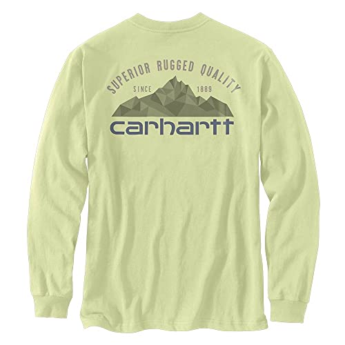 Carhartt 105058 Men's Relaxed Fit Heavyweight Long-Sleeve Pocket Mountain Graph - X-Large - Pastel Lime