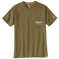 Carhartt 104082 Men's Force Birdseye Graphic Short Sleeve T-Shirt - Large - Military Olive