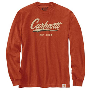 Carhartt 104890 Men's Loose Fit Heavyweight Long-Sleeve Hand-Painted Graphic T- - XXX-Large - Jasper Heather