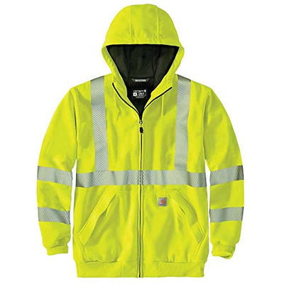Carhartt 104988 Men's High Visibility Loose Fit Midweight Thermal Lined Full Zip Class 3 Sweatshirt
