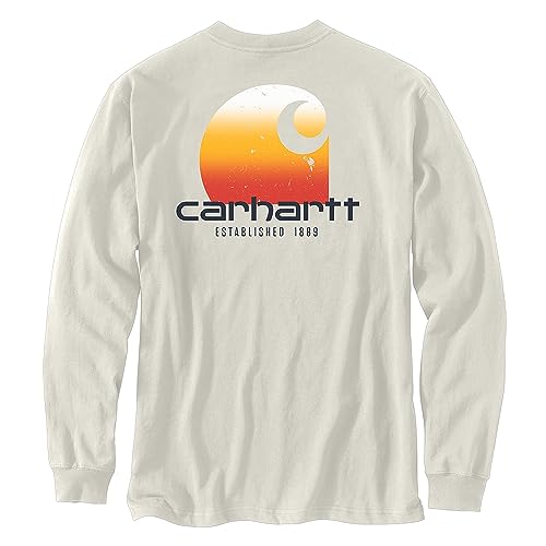 Carhartt 105952 Men's Relaxed Fit Heavyweight Long-Sleeve Pocket C Graphic T-Sh - 3X-Large Regular - Malt