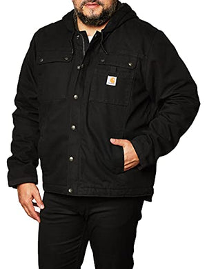Carhartt Men's XX-Large Black Cotton Relaxed Fit Washed Duck Sherpa-Lined  Jacket 104392-BLK - The Home Depot
