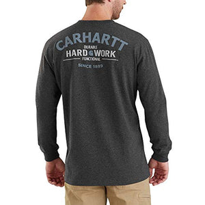Carhartt 103354 Men's Workwear Hard Work Graphic Long Sleeve T-Shirt - Medium - Carbon Heather