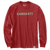 Carhartt 105951 Men's Loose Fit Heavyweight Long-Sleeve Logo Graphic T-Shirt - 3X-Large Regular - Bordeaux Heather