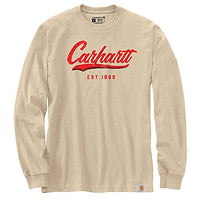 Carhartt 104890 Men's Loose Fit Heavyweight Long-Sleeve Hand-Painted Graphic T- - 2X-Large Regular - White Truffle