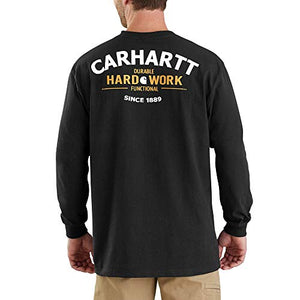 Carhartt 103354 Men's Workwear Hard Work Graphic Long Sleeve T-Shirt - XXX-Large - Black