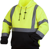 Rugged Outfitters 70798 Hi-Vis Lime Safety Pullover Sweatshirt with Black Bottom