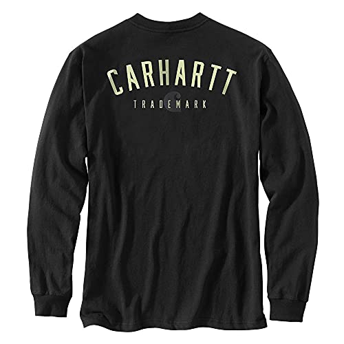 Carhartt 105055 Men's Loose Fit Heavyweight Long-Sleeve Pocket Trademark Graphi - X-Large Regular - Black