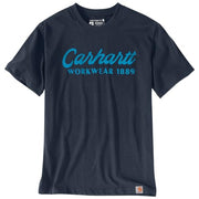 Carhartt 106158 Men's Loose Fit Heavyweight Short-Sleeve Script Graphic T-Shirt - 3X-Large Regular - Navy