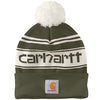 Carhartt 105168 Men's Knit pom Cuffed Logo Beanie