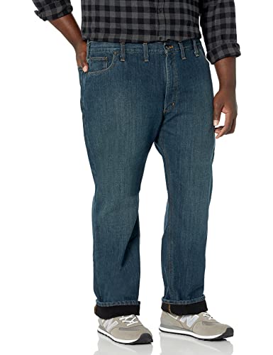 Carhartt 102803 Men's Big & Tall Relaxed Fit Fleece-Lined 5-Pocket Jean, Blue Ridge, 48 x 30