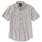 Carhartt 105175 Men's Loose Fit Midweight Short Sleeve Plaid Shirt - X-Large Tall - Carhartt Gray