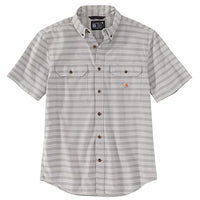 Carhartt 105175 Men's Loose Fit Midweight Short Sleeve Plaid Shirt - Medium Regular - Carhartt Gray