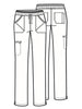 Cherokee CK010 iflex Mid Rise Tapered Leg Drawstring Scrub Pants