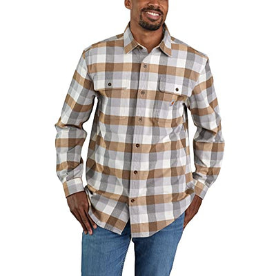 Carhartt 105078 Men's Loose Fit Heavyweight Flannel Long Sleeve Plaid Shirt