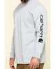 Carhartt K231 MenLoose Fit Heavyweight Long-Sleeve Logo Sleeve Graphic T-ShirtHeather Gray2X-Large