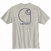 Carhartt 105179 Men's Relaxed Fit Heavyweight Short Sleeve Logo Graphic T-Shirt - X-Large Tall - Malt