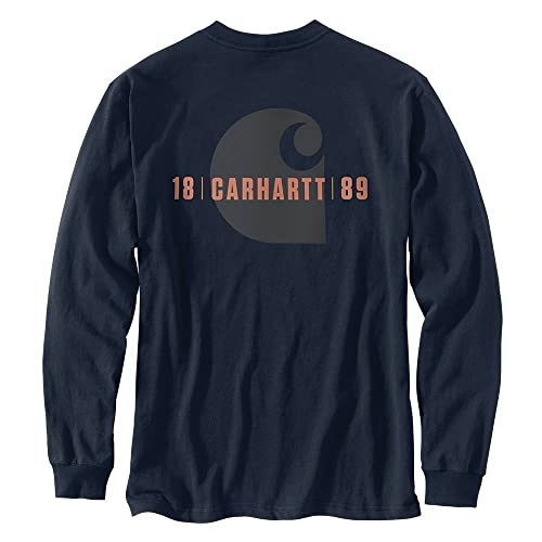 Carhartt 105054 Men's Relaxed Fit Heavyweight Long-Sleeve Pocket C Gra - Medium - Navy
