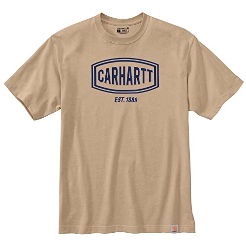 Carhartt 105185 Men's Loose Fit Heavyweight Short-Sleeve Logo Graphic T-Shirt - XX-Large - White Truffle