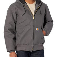 Carhartt J140 Men's Quilted Flannel Lined Duck Active Jacket J140,Gravel,X-Large