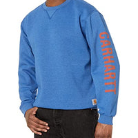 Carhartt 105444 Men's Loose Fit Midweight Crewneck Logo Sleeve Graphic Sweatshirt