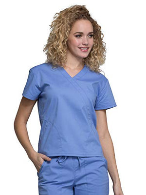 Cherokee Jurassic World Tooniforms Scrub Top – Unisex V-Neck, Multi-Color Pattern TF728