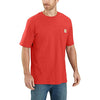 Carhartt K87 Men's Big & Tall Loose Fit Heavyweight Short-Sleeve Pocket T-Shirt, Fire Red Heather