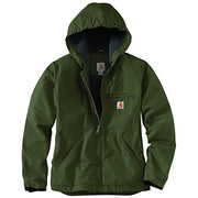 Carhartt 104292 Women's Loose Fit Washed Duck Sherpa Lined Jacket, Basil, Medium