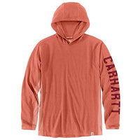 Carhartt 105481 Men's Force Relaxed Fit Midweight Long-Sleeve Logo Graphic Hood - XXX-Large - Desert Orange Heather