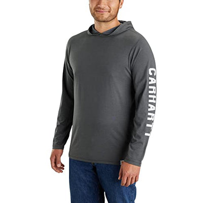 Carhartt 105481 Men's Force Relaxed Fit Midweight Long-Sleeve Logo Graphic Hooded T-Shirt