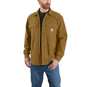 Carhartt 105419 Men's Rugged Flex Relaxed Fit Canvas Fleece-Lined Shir - 3X-Large Regular - Oak Brown